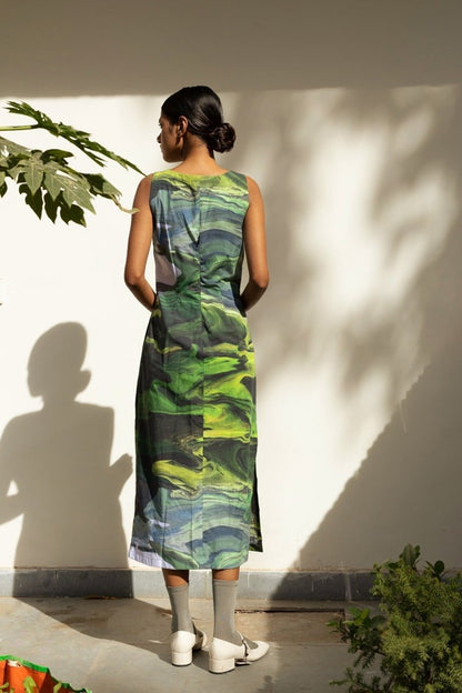 Sarah Printed Upcycled Cotton Dress | Verified Sustainable by Brown Living™