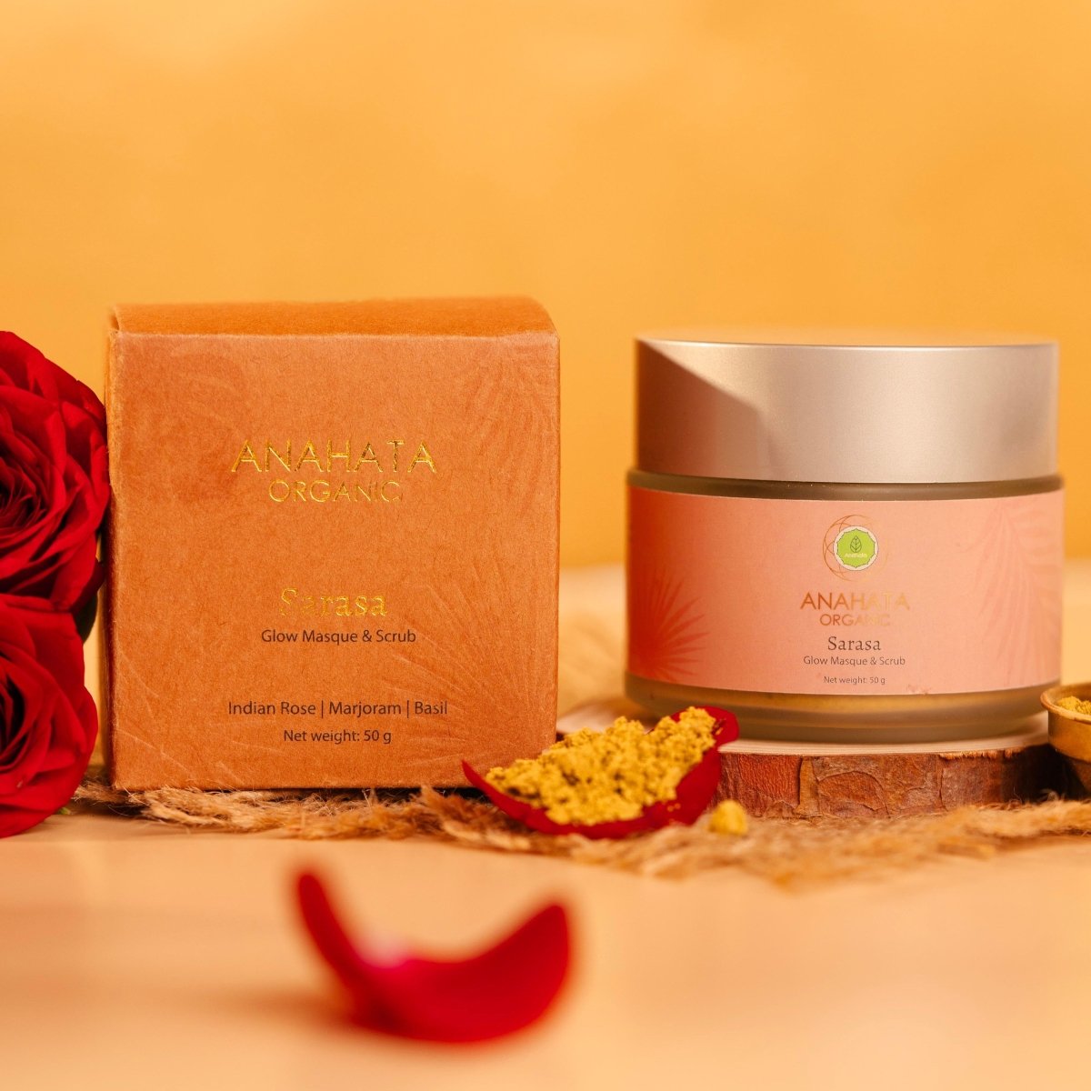 SARASA Rose & Marjoram Scrub - 50 gms | Verified Sustainable by Brown Living™