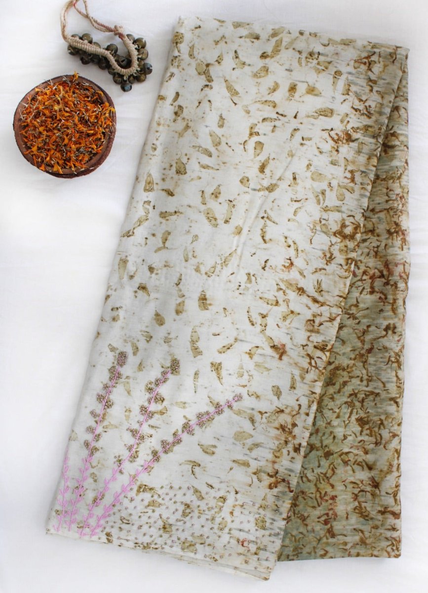 Saraswati - Khadi Tussar Cotton Saree - Multi | Verified Sustainable by Brown Living™