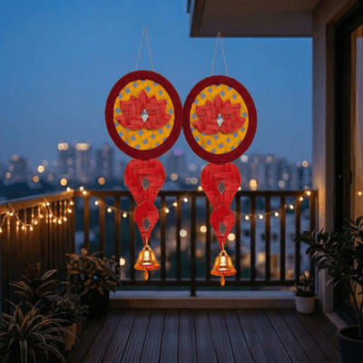 Saroj Handcrafted Bamboo Hanging- Set of 2 – Home Decor on Brown Living™. SKU: HG-2388. Img 5.