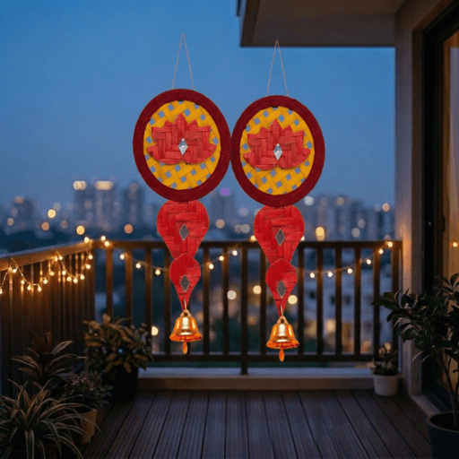 Saroj Handcrafted Bamboo Hanging- Set of 2 – Home Decor on Brown Living™. SKU: HG-2388. Img 5.