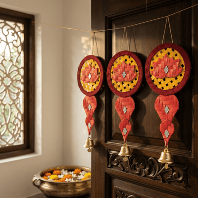 Saroj Handcrafted Bamboo Hanging- Set of 2 – Home Decor on Brown Living™. SKU: HG-2388. Img 1.