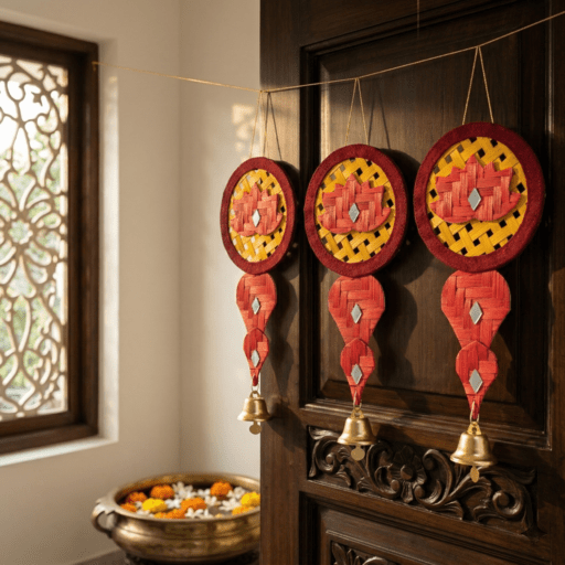 Saroj Handcrafted Bamboo Hanging- Set of 2 – Home Decor on Brown Living™. SKU: HG-2388. Img 1.