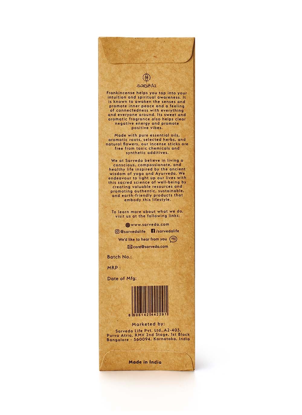 Pure Frankincense Incense Stick | Verified Sustainable by Brown Living™