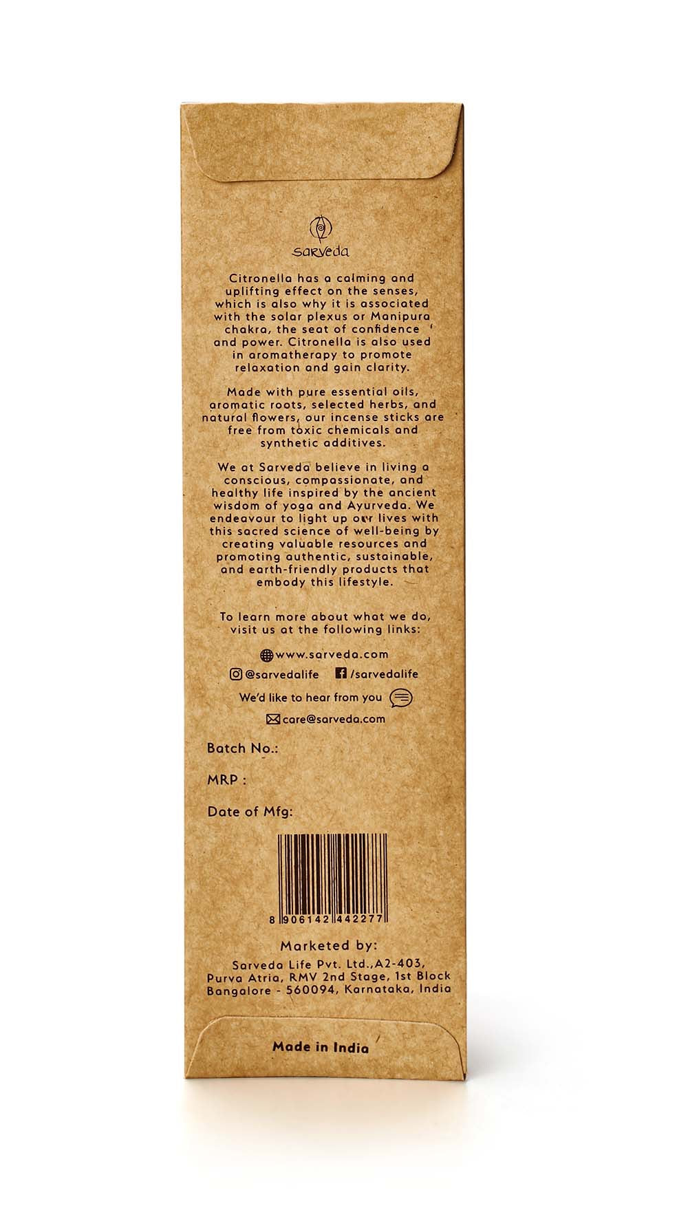 Pure Citronella Incense Stick | Verified Sustainable by Brown Living™