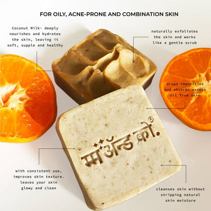 Sattvic Orange Cinnamon Coconut Milk Cold Process Soap – Body Soap on Brown Living™. SKU: CB02. Img 2.