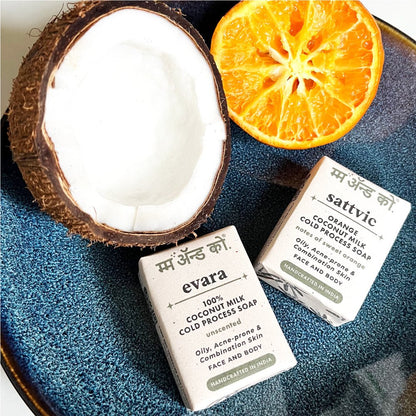 Sattvic Orange Cinnamon Coconut Milk Cold Process Soap – Body Soap on Brown Living™. SKU: CBS02a. Img 9.