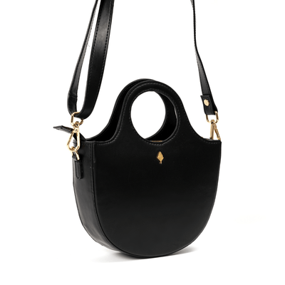 Savannah Vegan Leather Sling - Black – Sling Bag on Brown Living™. SKU: MSGH2025 - 2002. Img 2.