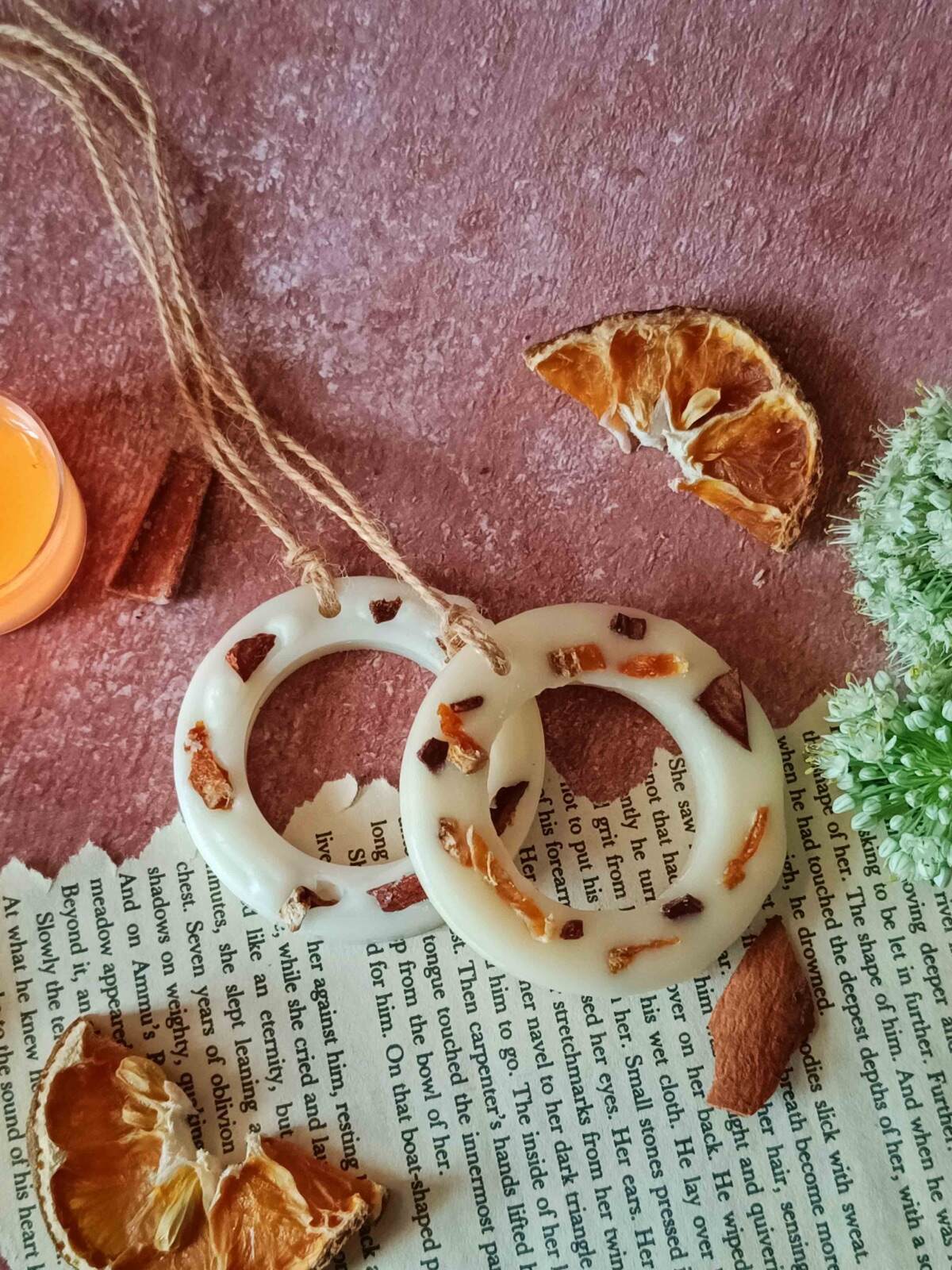 Scented Soywax Air Freshener - Rose Petals and Gold Flakes | Verified Sustainable by Brown Living™