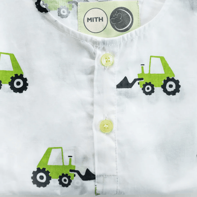 Scoopy Excavator - Unisex Kids Cotton Nightwear – Kids Pyjamas on Brown Living™. SKU: MITHNW-024-1. Img 6.
