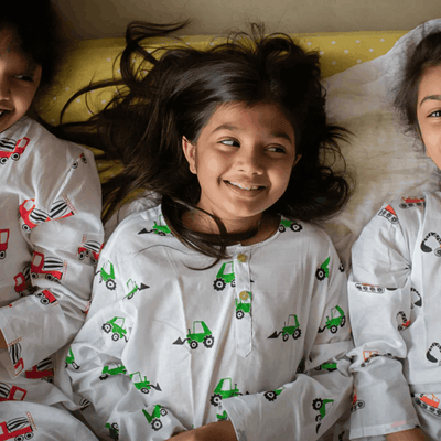 Scoopy Excavator - Unisex Kids Cotton Nightwear – Kids Pyjamas on Brown Living™. SKU: MITHNW-024-1. Img 2.