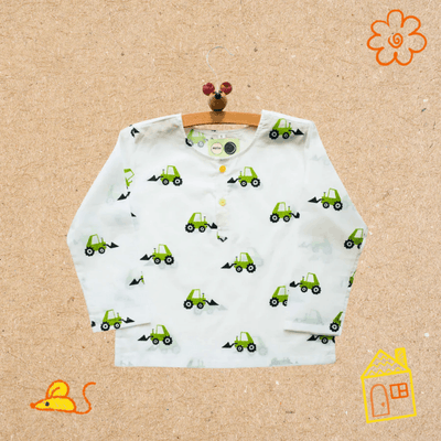 Scoopy Excavator - Unisex Kids Cotton Nightwear – Kids Pyjamas on Brown Living™. SKU: MITHNW-024-1. Img 7.
