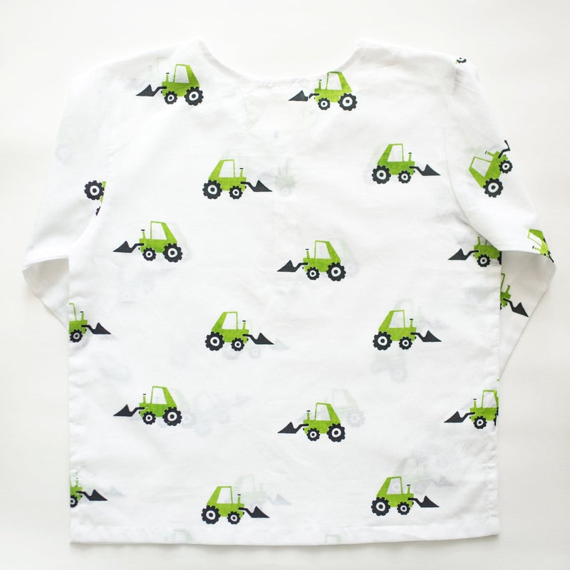 Scoopy Excavator - Unisex Kids Cotton Nightwear | Verified Sustainable by Brown Living™