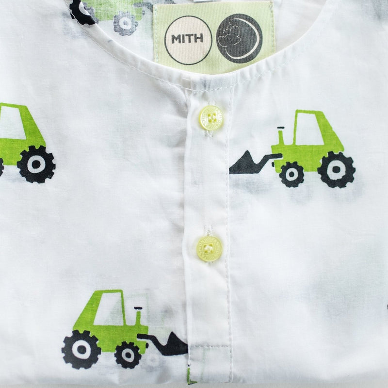 Scoopy Excavator - Unisex Kids Cotton Nightwear | Verified Sustainable by Brown Living™