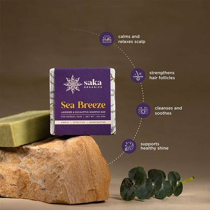 Sea Breeze | Handmade Lavender & Eucalyptus Shampoo Bar (120gm) | Verified Sustainable by Brown Living™