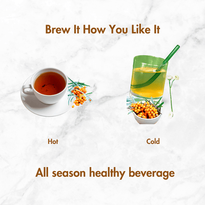 Sea Buckthorn Tea Leaves (40g) – Tea on Brown Living™. SKU: seabuckthorn1. Img 4.