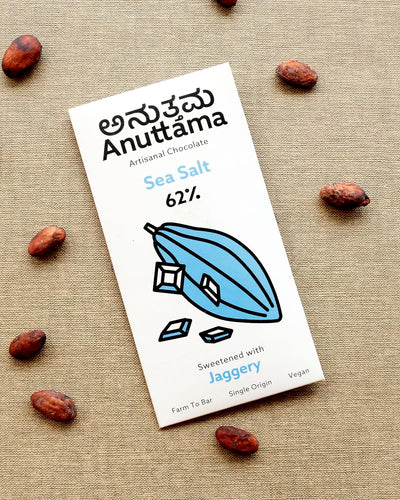 Sea Salt 62% Cocoa Dark Chocolate – Rich Cocoa with Sea Salt – Chocolates on Brown Living™. SKU: 8931500284619. Img 3.