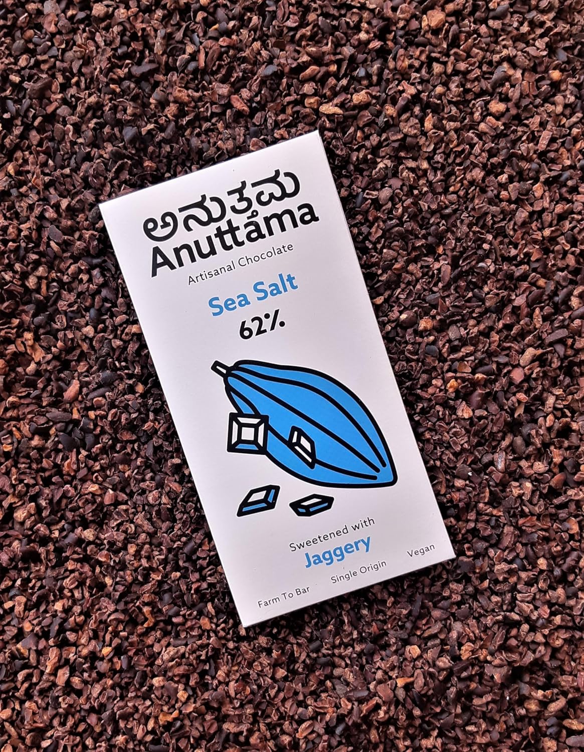 Sea Salt 62% Cocoa Dark Chocolate – Rich Cocoa with Sea Salt – Chocolates on Brown Living™. SKU: 8931500284619. Img 4.