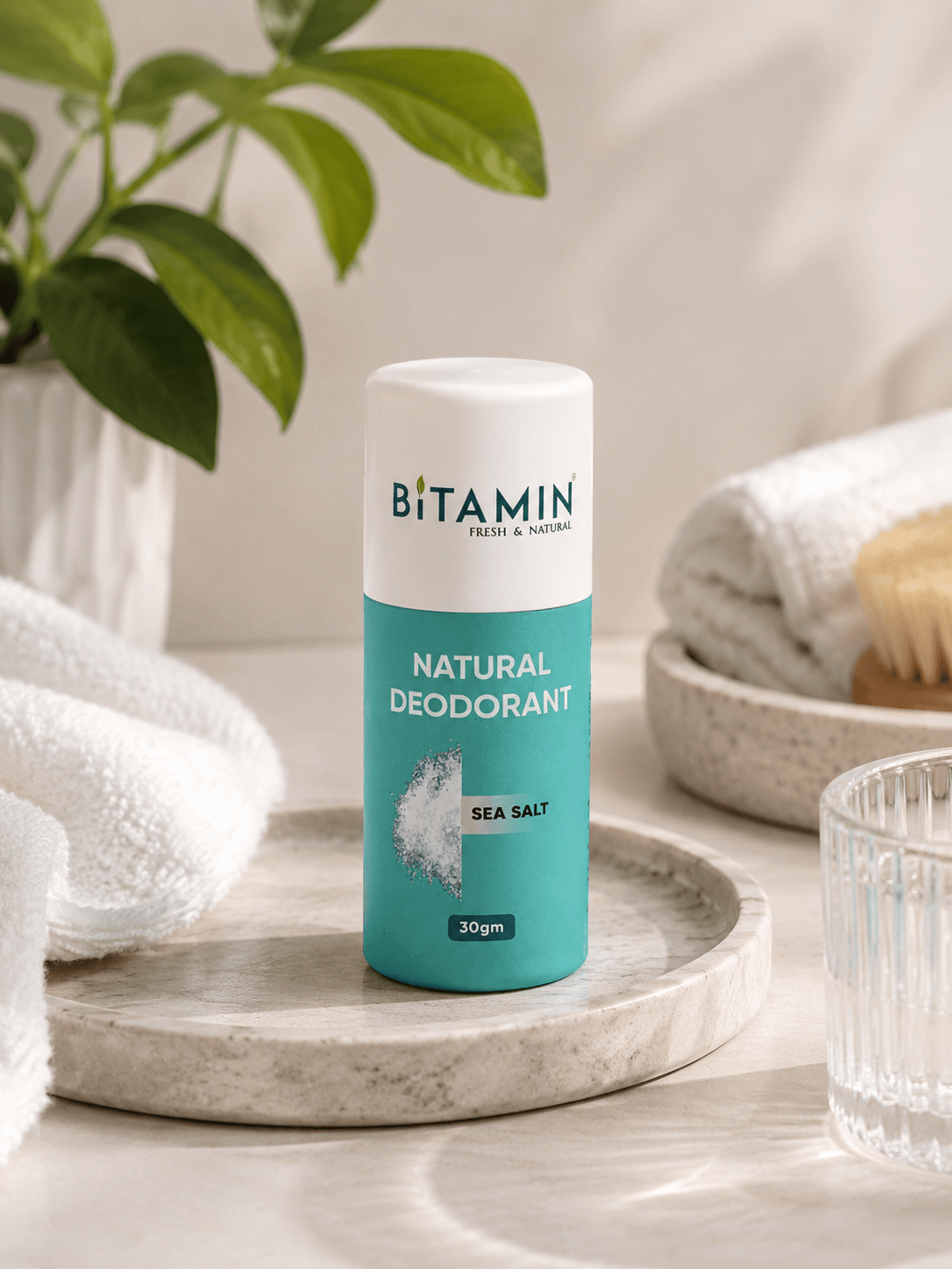 Sea Salt Natural Deodorant - 30g – Deodorant on Brown Living™. SKU: seasalteco. Img 1.