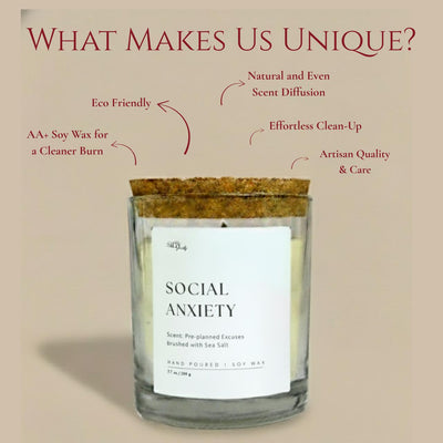 Sea Salt Scented | Social Anxiety Soy Wax Candle – Candles & Fragrances on Brown Living™. SKU: SS-03. Img 2.