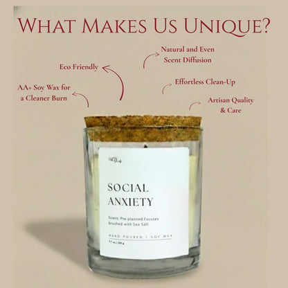 Sea Salt Scented | Social Anxiety Soy Wax Candle – Candles & Fragrances on Brown Living™. SKU: SS-03. Img 2.