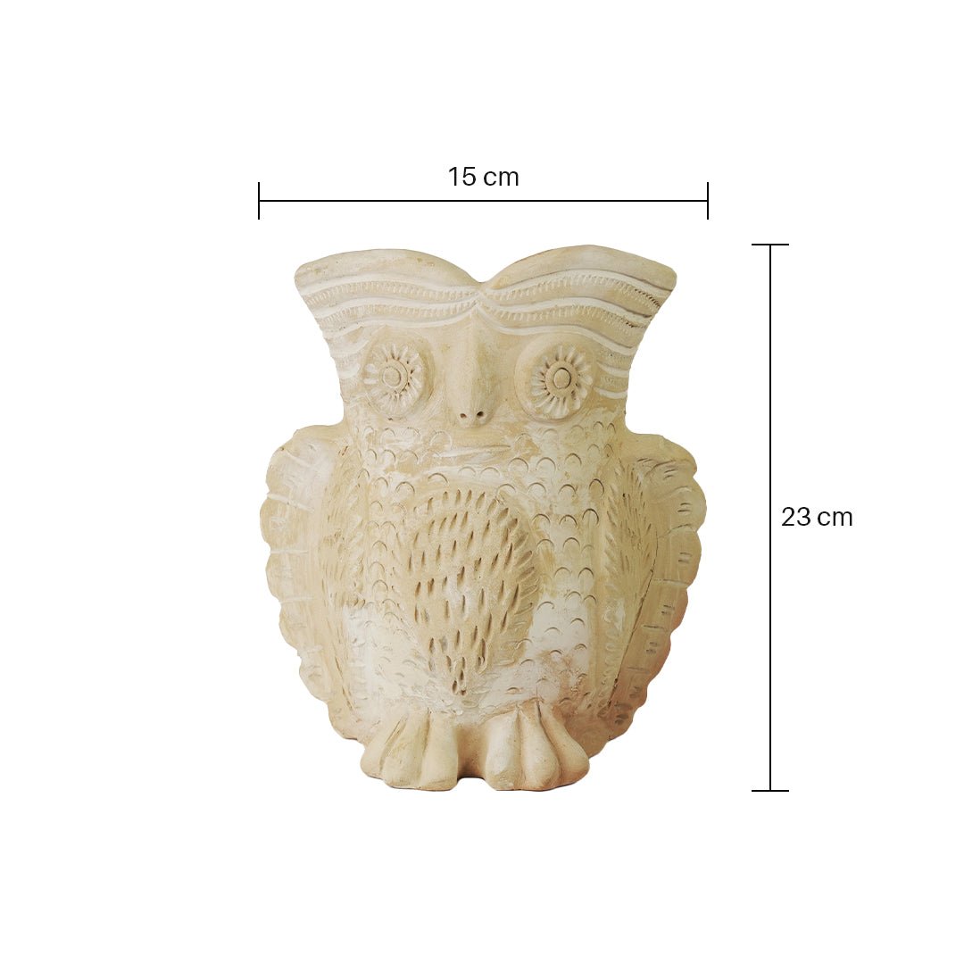 Seacrest Owl Earthen Planter – Pots & Planters by Swadeh available on Brown Living™. . SKU: A0_plt_0041. Img 4.