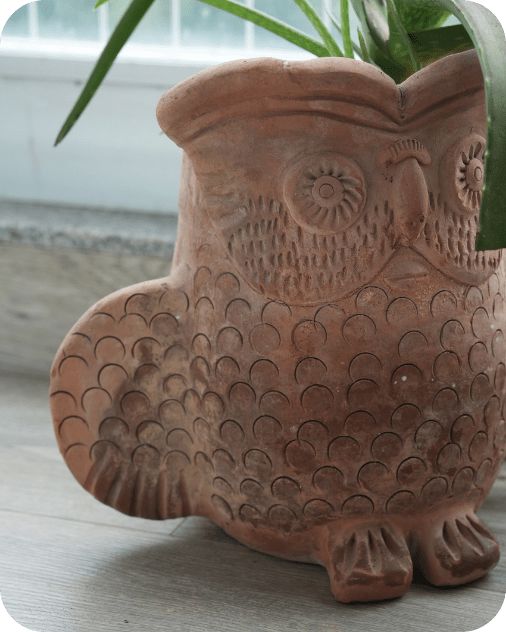 Seacrest Owl Earthen Planter – Pots & Planters by Swadeh available on Brown Living™. . SKU: A0_plt_0041. Img 2.