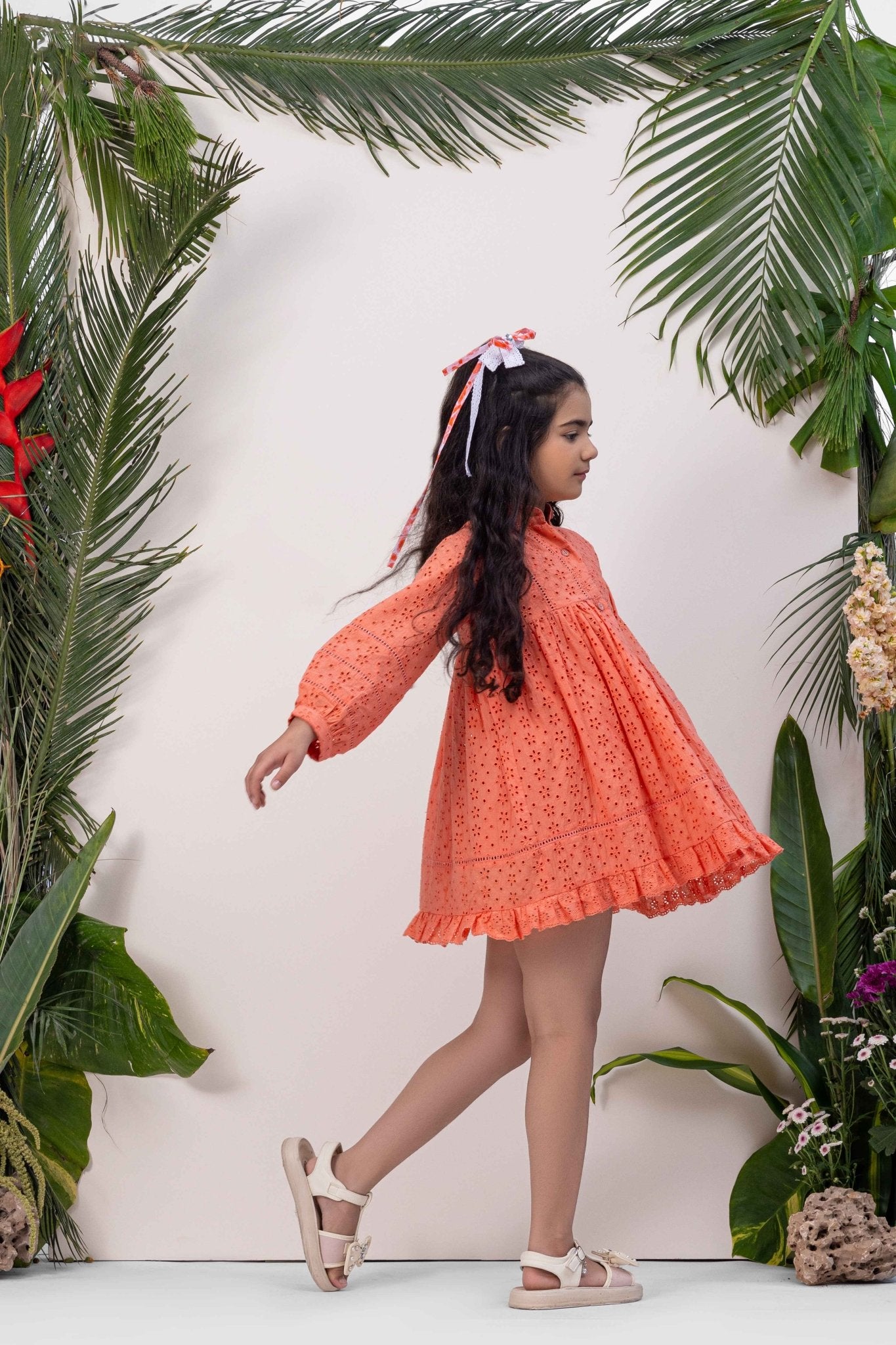 Seashell Block Cotton Dress for Girls – Kids Daywear Sets on Brown Living™. SKU: ML-EN-SD-3413to4. Img 2.