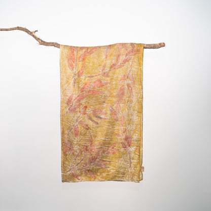 Seaweed Silk Scarf | Soft, Sustainable & Naturally Dyed Silk Scarf – Womens Scarf on Brown Living™. SKU: scarfseaweed. Img 4.