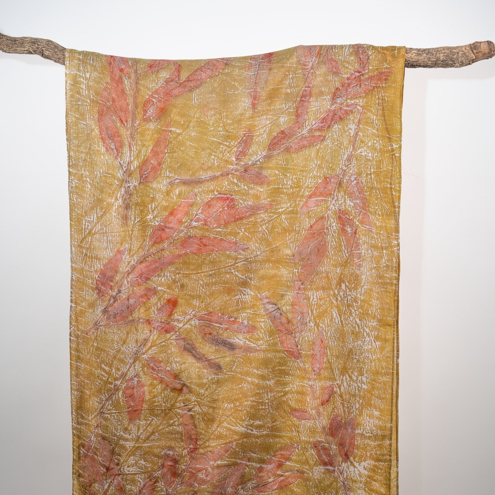 Seaweed Silk Scarf | Soft, Sustainable & Naturally Dyed Silk Scarf – Womens Scarf on Brown Living™. SKU: scarfseaweed. Img 5.