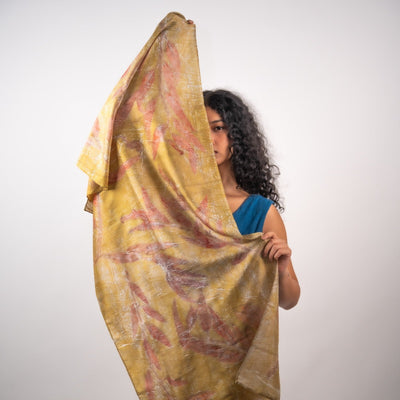 Seaweed Silk Scarf | Soft, Sustainable & Naturally Dyed Silk Scarf – Womens Scarf on Brown Living™. SKU: scarfseaweed. Img 3.