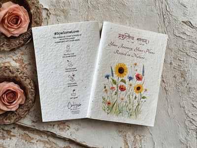 Seed Paper Ruled Notebook Pack of 5 | Recycled Paper Eco Friendly Book – Notebooks & Notepads on Brown Living™. SKU: PLN-NPD-6223. Img 1.
