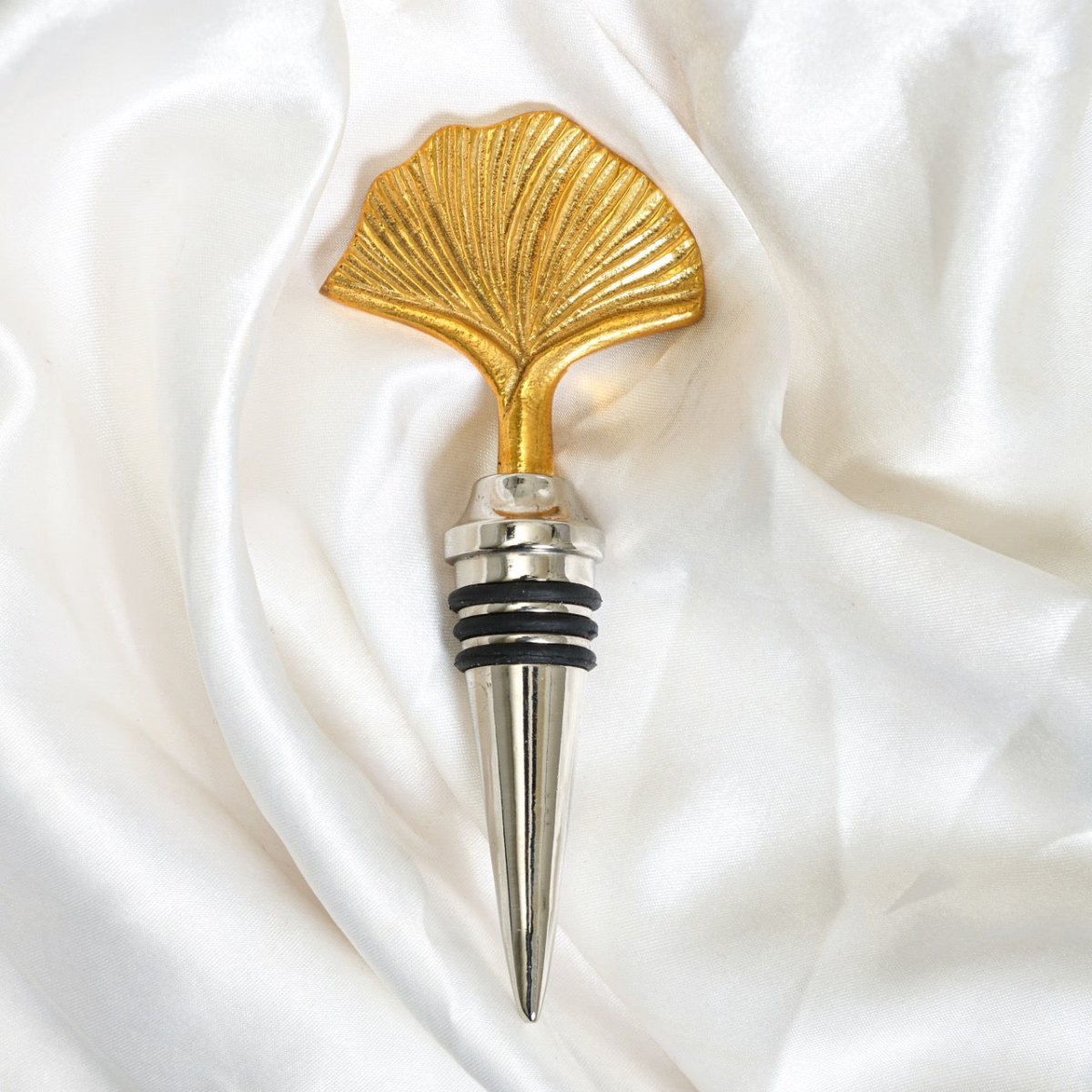 Seep stainless Steel & Brass Wine Stopper | Verified Sustainable by Brown Living™