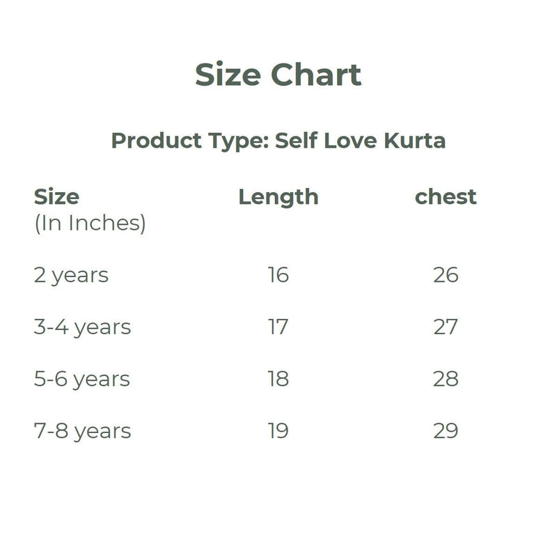 Self Love Boys Full Sleeves Kurta | Verified Sustainable by Brown Living™