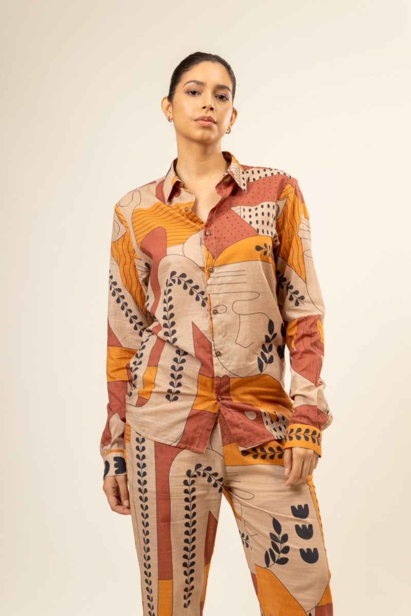 Self Love Printed Upcycled Cotton Shirt | Verified Sustainable by Brown Living™