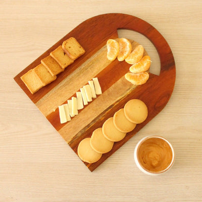 Semi - elongated Wooden Platter – Trays & Platters on Brown Living™. SKU: SP0107. Img 1.
