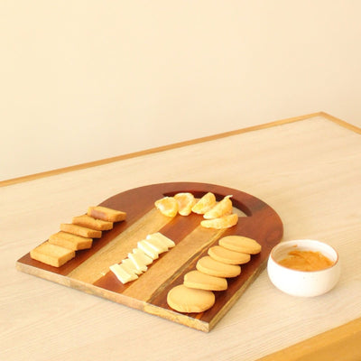 Semi - elongated Wooden Platter – Trays & Platters on Brown Living™. SKU: SP0107. Img 3.