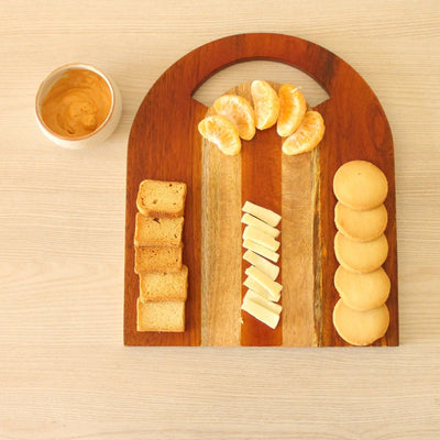 Semi - elongated Wooden Platter – Trays & Platters on Brown Living™. SKU: SP0107. Img 4.