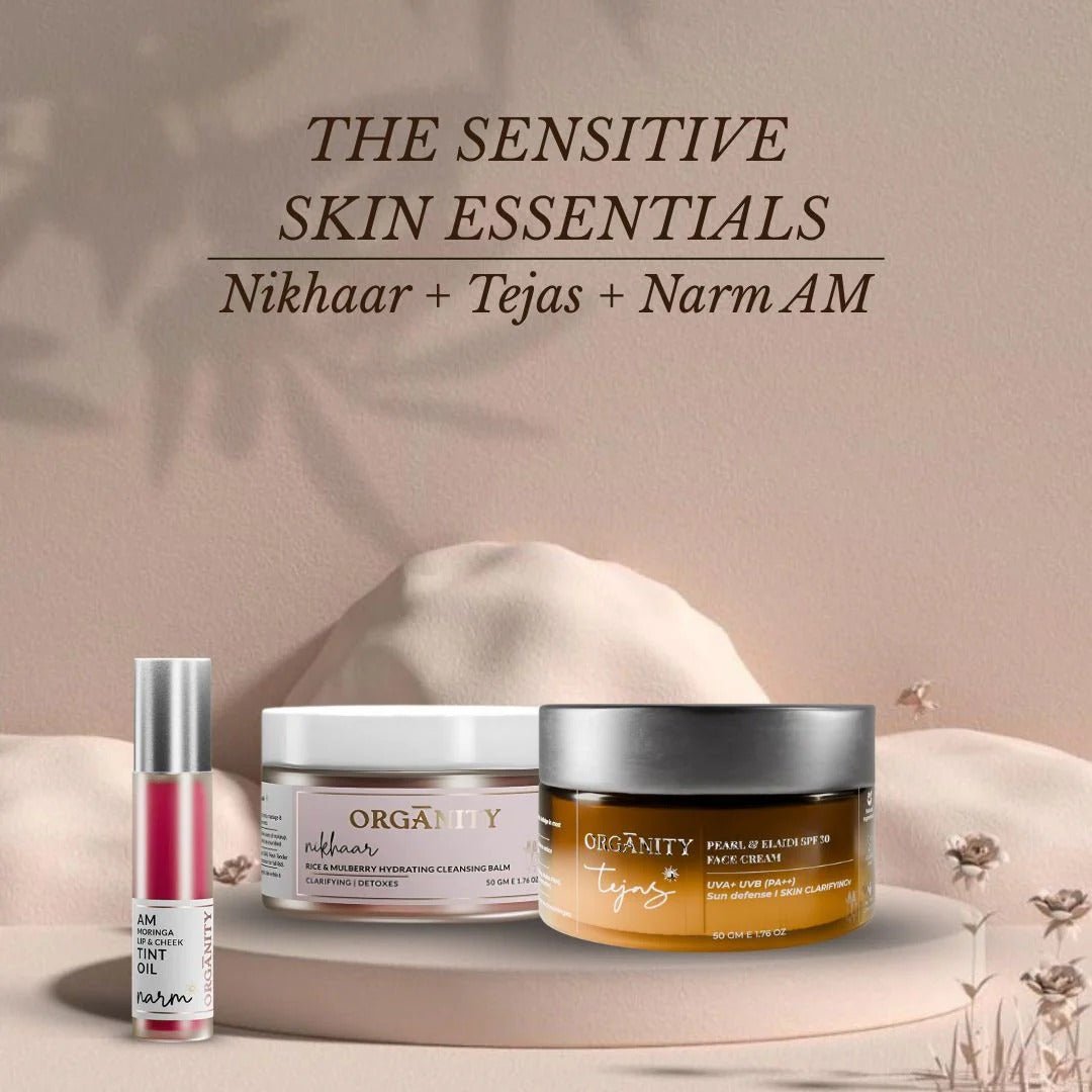 Sensitive Skin Essentials Combo – Nikhaar, Tejas & Narm AM – Skin Care on Brown Living™. SKU: ORG - SSK - ESS - 01. Img 5.