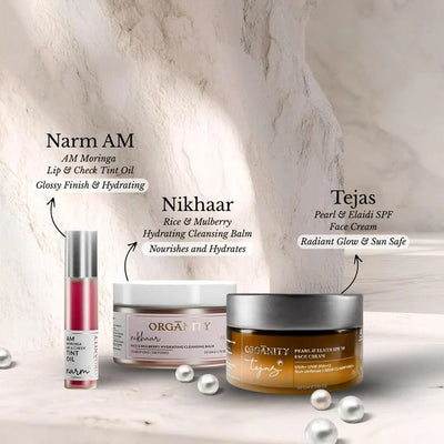 Sensitive Skin Essentials Combo – Nikhaar, Tejas & Narm AM – Skin Care on Brown Living™. SKU: ORG - SSK - ESS - 01. Img 2.