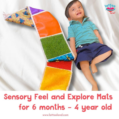 Sensory Feel And Explore Mats for 0 - 2 Year Old | 10 Textures | Verified Sustainable by Brown Living™