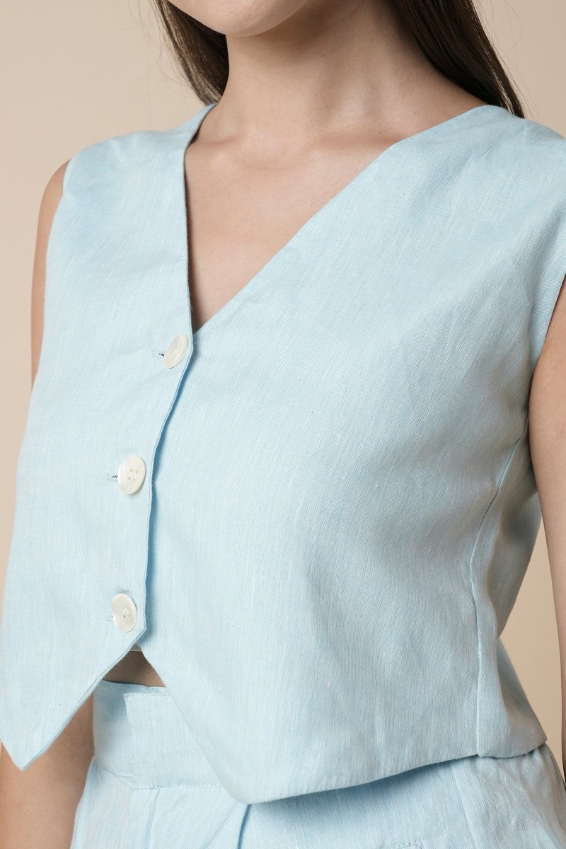 Serene Top - LightBlue - 100% Hemp | Verified Sustainable Womens Shirt on Brown Living™