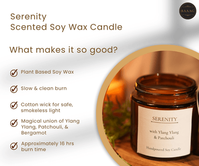 Serenity Scented Soy Wax Candle – Natural & Long - Lasting – Candles & Fragrances on Brown Living™. SKU: BGSC000005. Img 1.