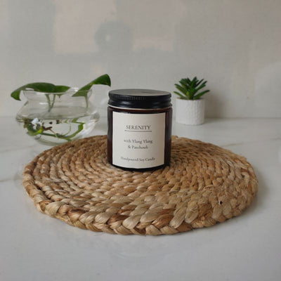 Serenity Scented Soy Wax Candle – Natural & Long - Lasting – Candles & Fragrances on Brown Living™. SKU: BGSC000005. Img 5.