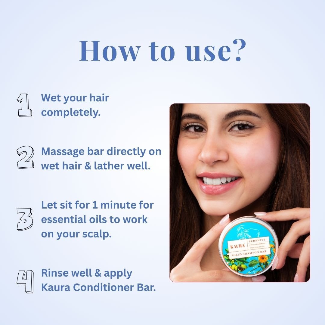 Serenity Solid Shampoo Bar with Herbal Calmness – 55g – Hair Shampoo by Kaura available on Brown Living™. . SKU: KI380. Img 5.