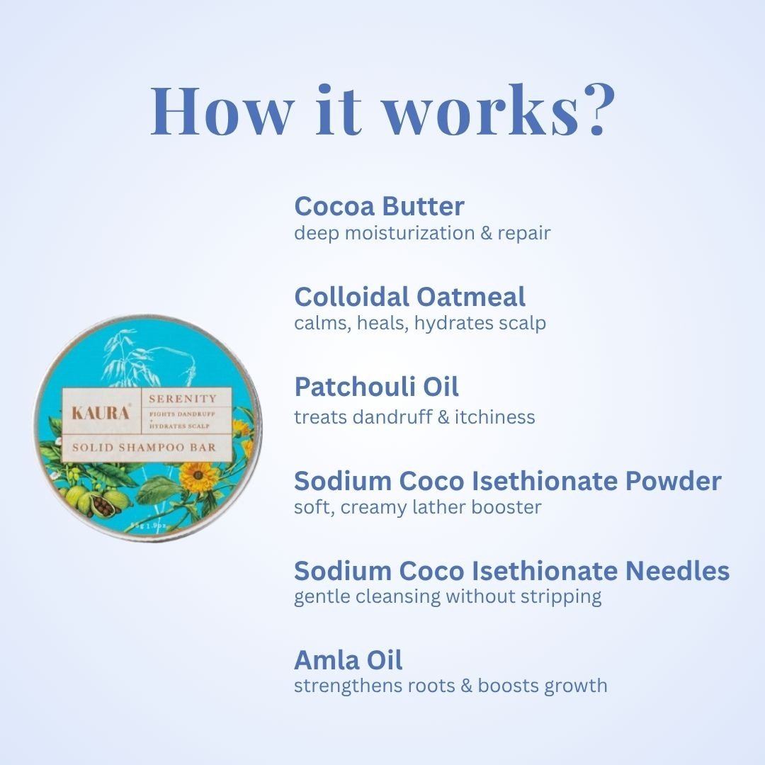 Serenity Solid Shampoo Bar with Herbal Calmness – 55g – Hair Shampoo by Kaura available on Brown Living™. . SKU: KI380. Img 3.