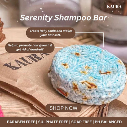 Serenity Solid Shampoo Bar with Herbal Calmness – 55g – Hair Shampoo by Kaura available on Brown Living™. . SKU: KI380. Img 10.