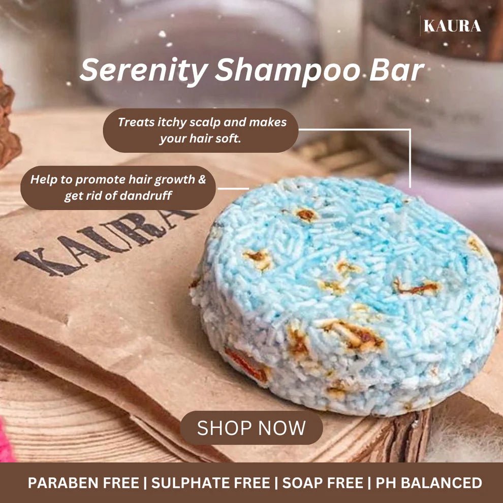 Serenity Solid Shampoo Bar with Herbal Calmness – 55g – Hair Shampoo by Kaura available on Brown Living™. . SKU: KI380. Img 10.