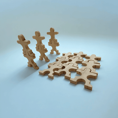 Set Of 15 Stacking Neem Wooden Acrobat Men For Toddlers – Wooden Toys on Brown Living™. SKU: STK_ACRO15. Img 8.