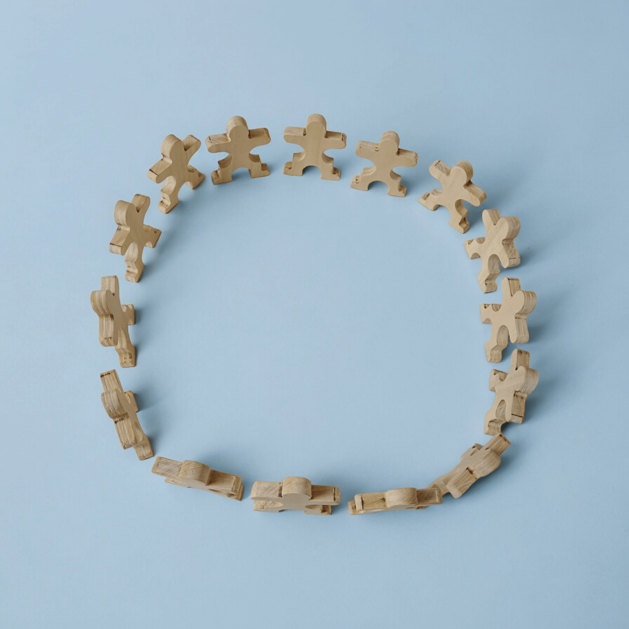 Set Of 15 Stacking Neem Wooden Acrobat Men For Toddlers – Wooden Toys on Brown Living™. SKU: STK_ACRO15. Img 5.